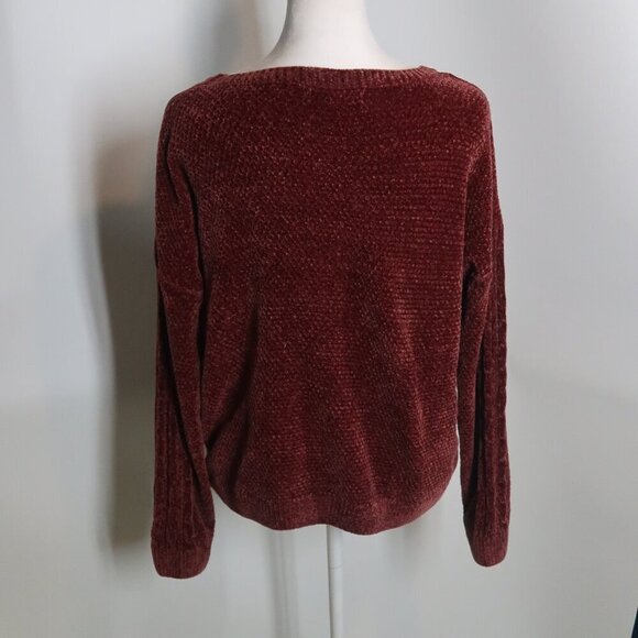 Pink Rose Women's Maroon Colored Sweater Size Medium - Picture 5 of 6